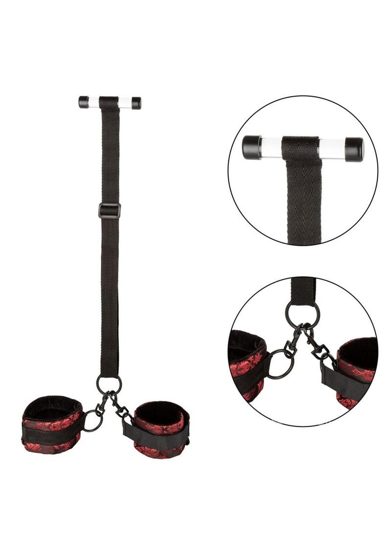 Scandal Over The Door Cuffs - Red/Black