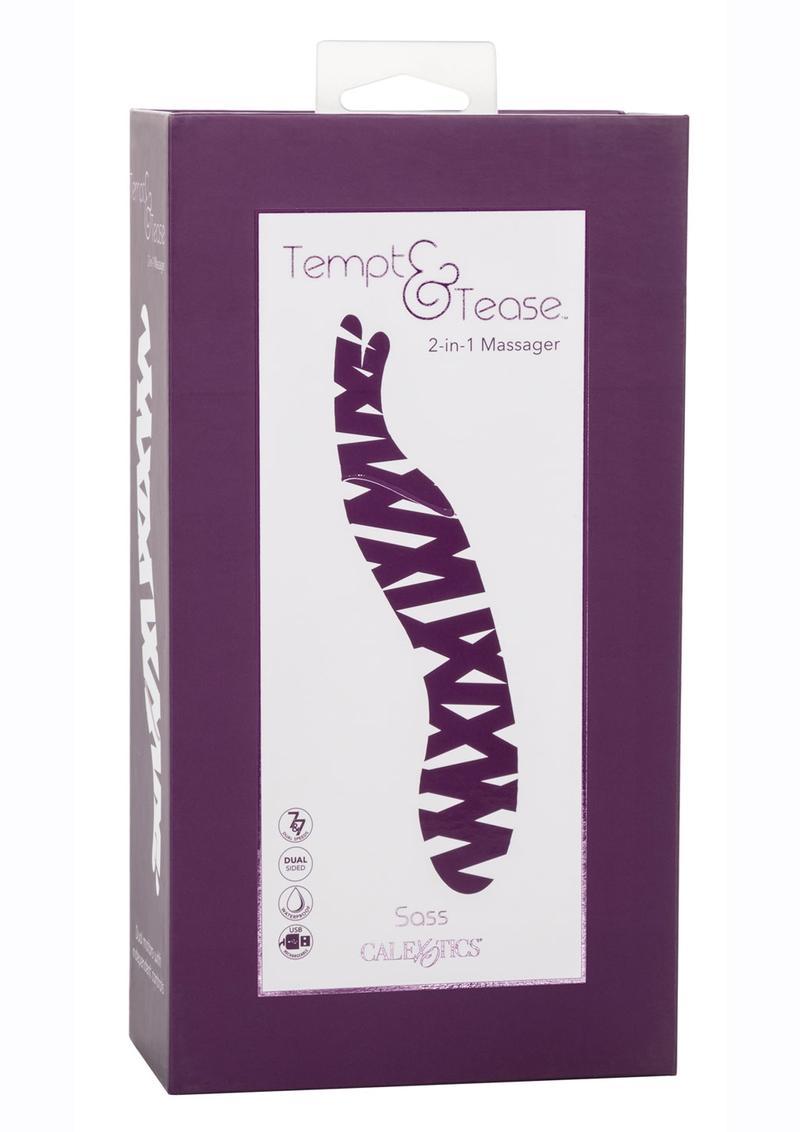 Tempt & Tease Sass Rechargeable Silicone Vibrator with Clitoral Stimulator - Purple