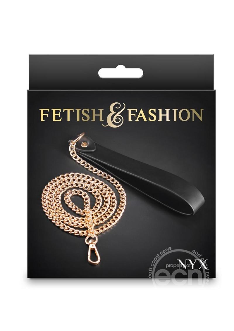 Fetish & Fashion Nyx Leash - Black/Gold
