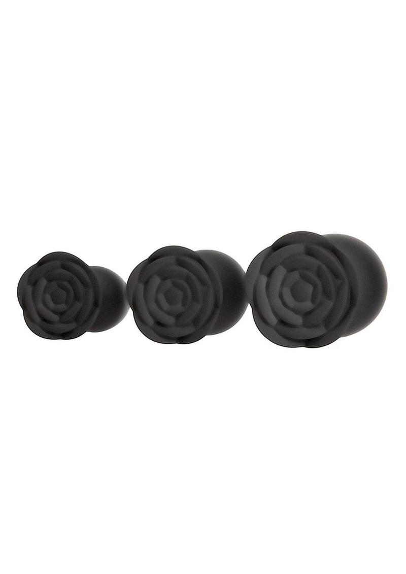 Roses Til Dawn Silicone 3 Piece Butt Plug Set