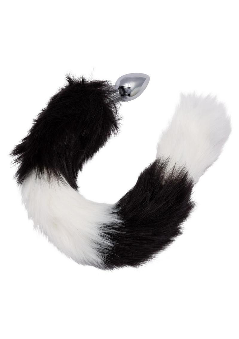 Running Wild Faux Fur Tail and Metallic Anal Plug - White