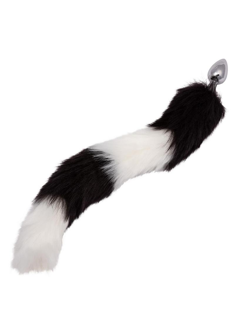 Running Wild Faux Fur Tail and Metallic Anal Plug - White