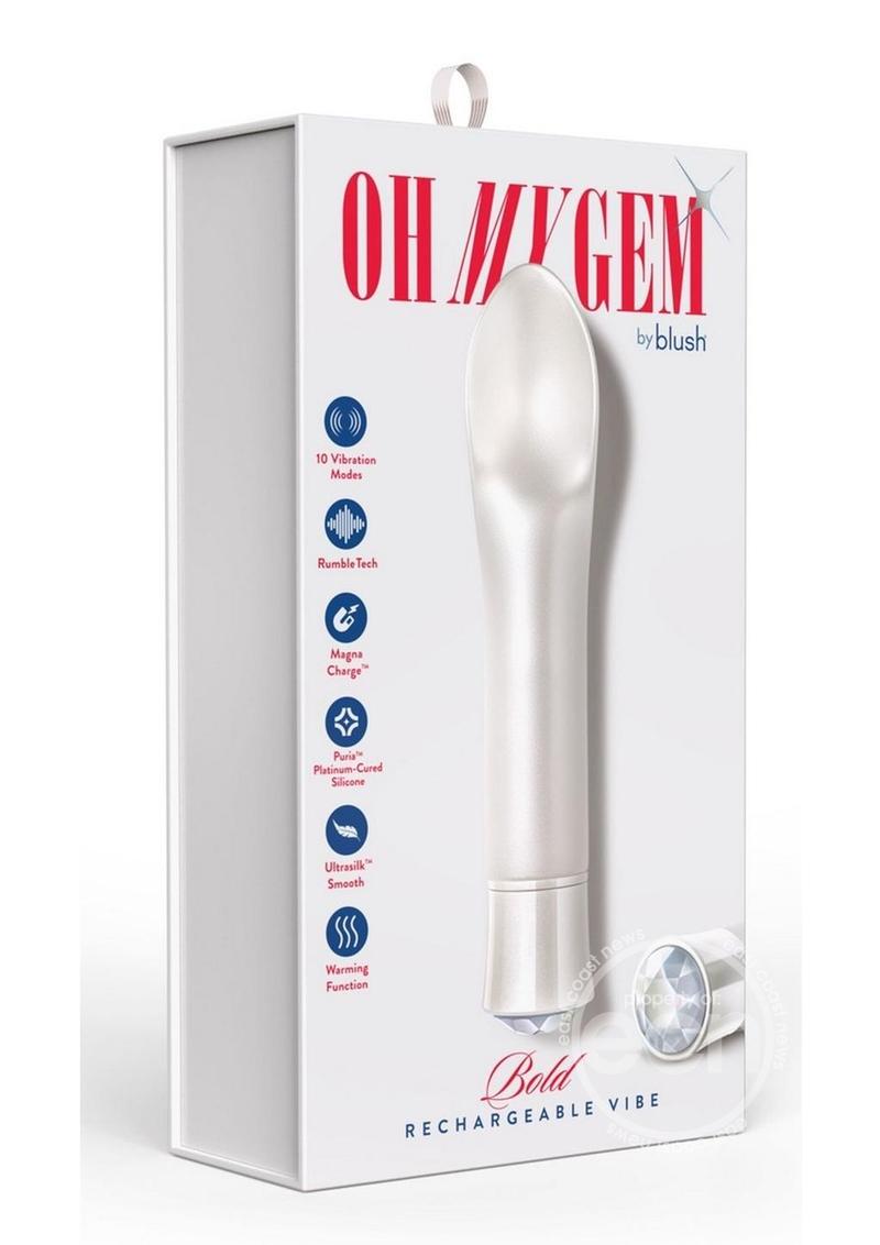 Oh My Gem Bold Rechargeable Silicone Vibrator - Diamond White