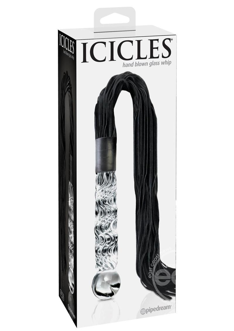 Icicles No. 38 Textured Glass Dildo with Flogger 26.5in
