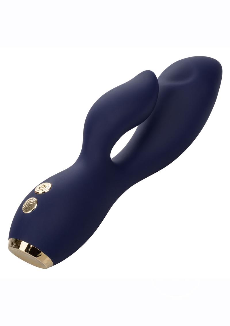 Chic Blossom Rechargeable Silicone Rabbit Vibrator - Blue Lady Konfidential Chic Blossom Rechargeable Silicone Rabbit Vibrator - Blue Lady Konfidential