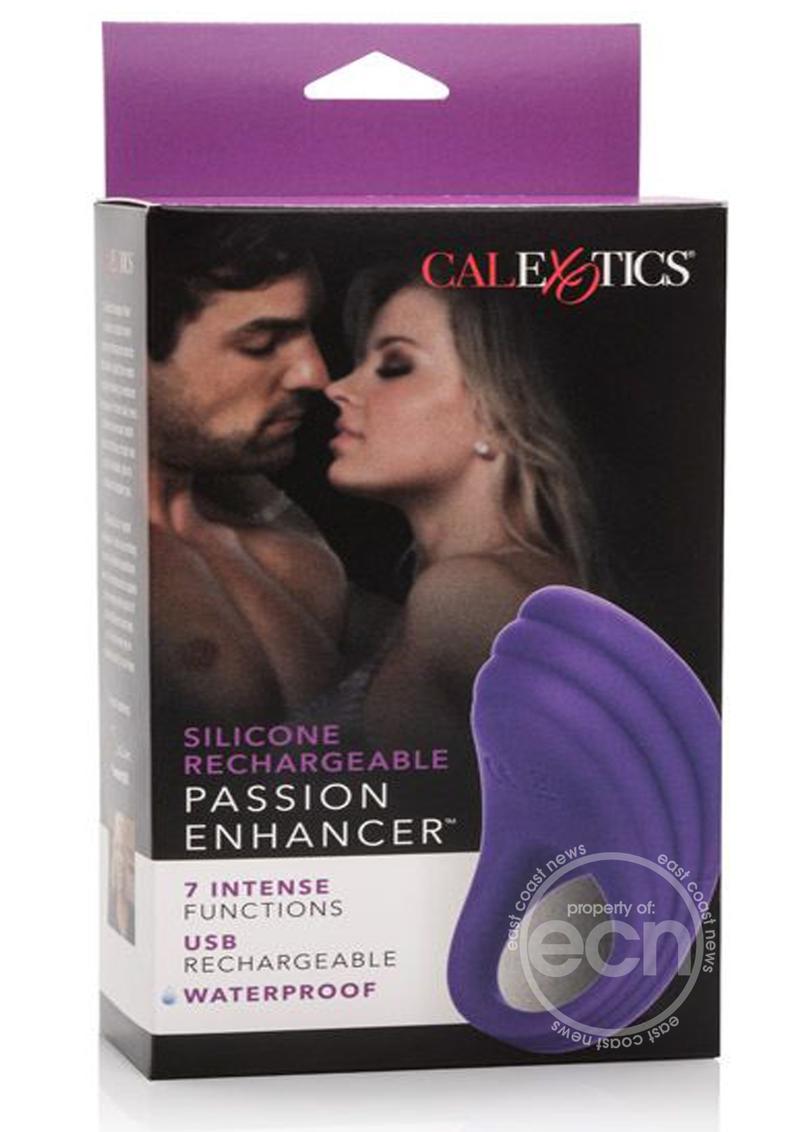 Silicone Rechargeable Passion Enhancer Cock Ring - Purple
