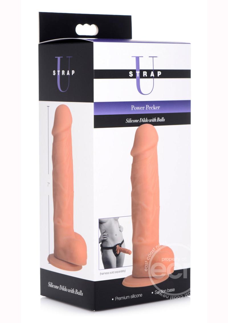 Strap U | 7" Dildo - Power Pecker | Silicone Dildo with Balls