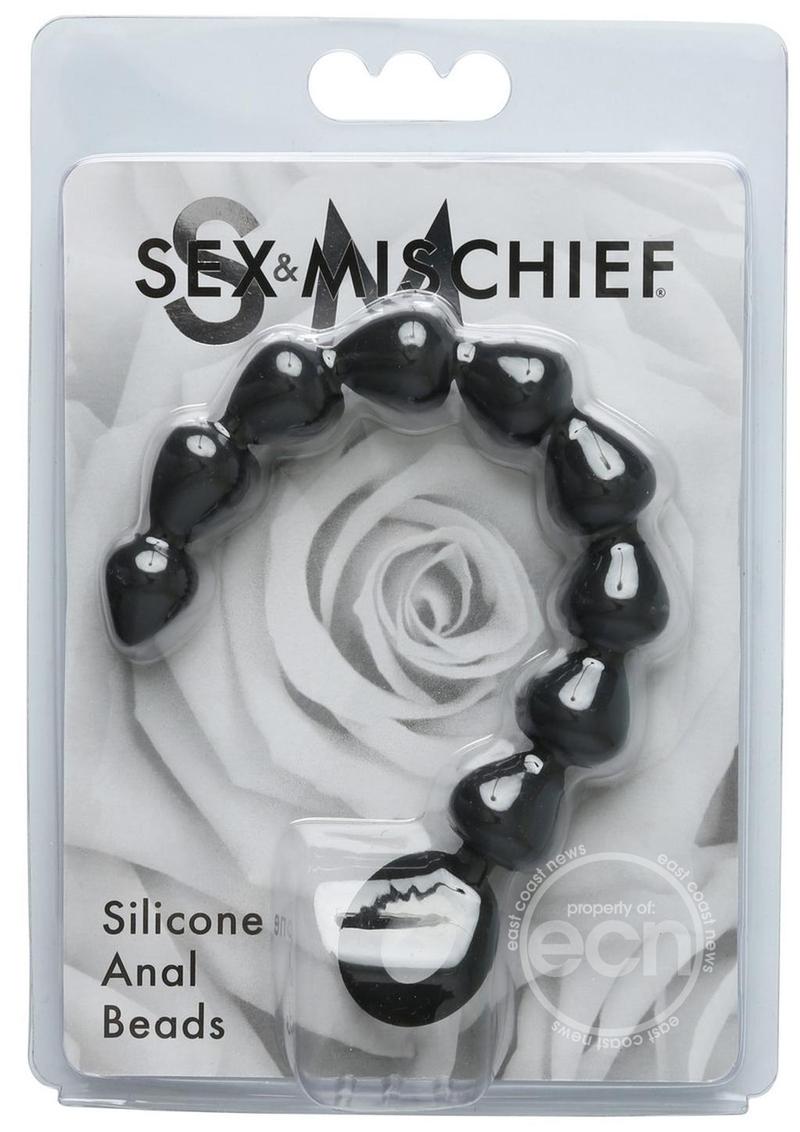 Sex & Mischief Silicone Anal Beads - Black