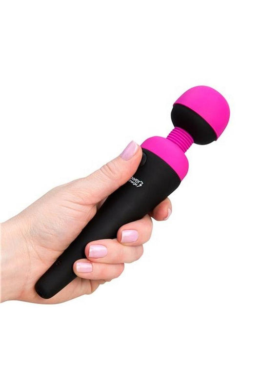 PalmPower Rechargeable Silicone Personal Wand Massager - Fuschia