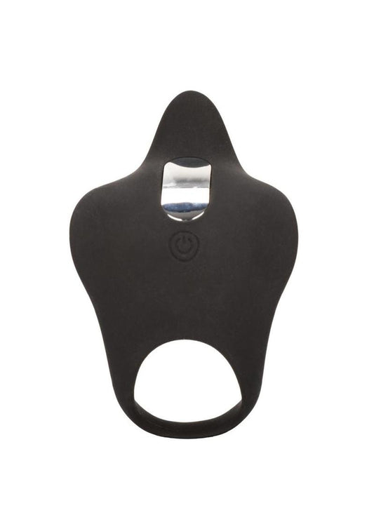 Silicone USB Rechargeable Pleasurizer Vibrating Couples Ring with Remote Control - Black