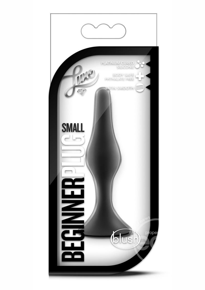 Luxe Beginner Silicone Butt Plug Small - Black Lady Konfidential Luxe Beginner Silicone Butt Plug Small - Black Lady Konfidential