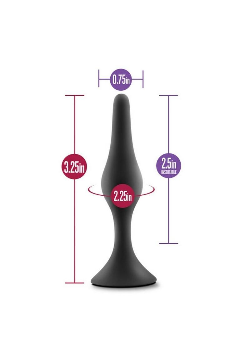 Luxe Beginner Silicone Butt Plug Small - Black Lady Konfidential Luxe Beginner Silicone Butt Plug Small - Black Lady Konfidential