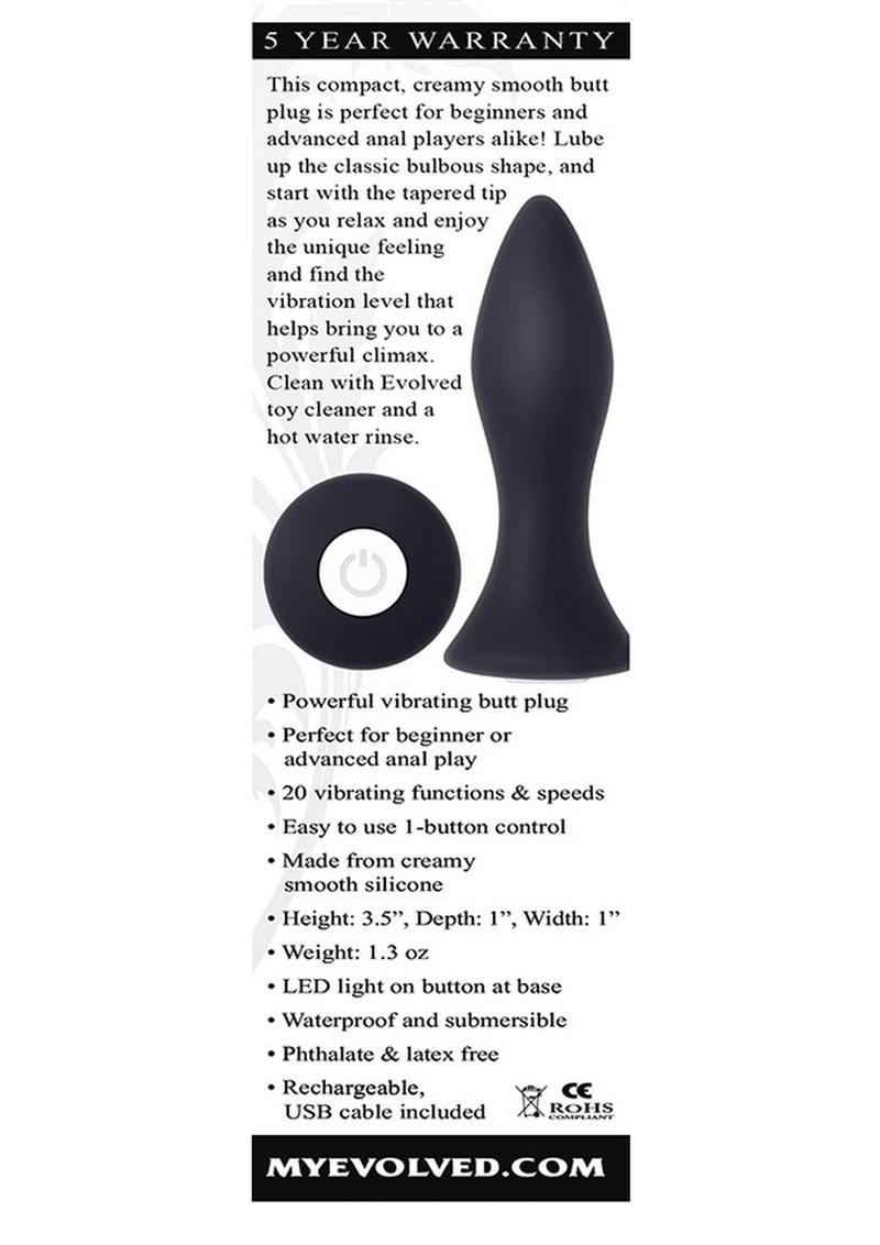 Mighty Mini Rechargeable Silicone Anal Plug - Black Lady Konfidential Mighty Mini Rechargeable Silicone Anal Plug - Black Lady Konfidential