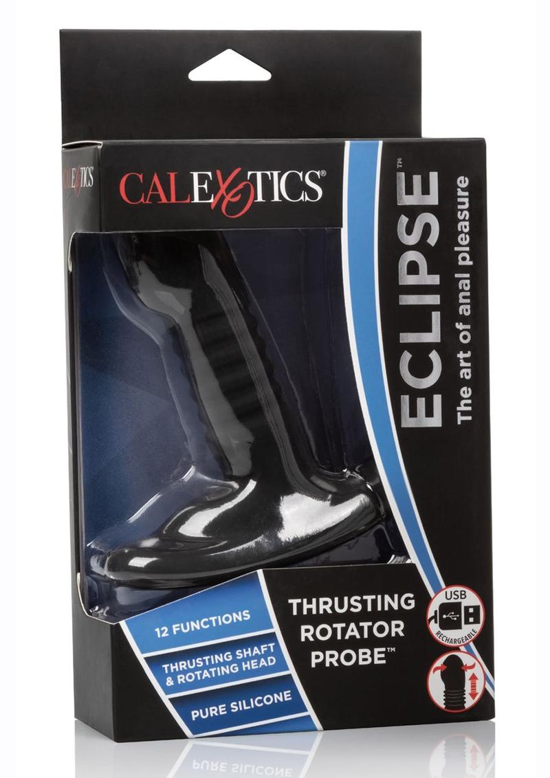Eclipse: Thrusting Rotator Probe: Silicone Rechargeable Vibrating Anal Plug