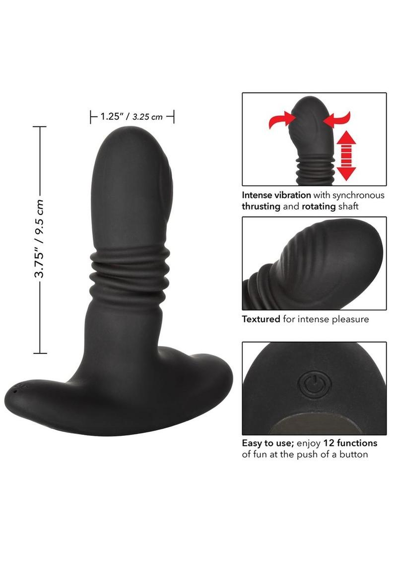 Eclipse: Thrusting Rotator Probe: Silicone Rechargeable Vibrating Anal Plug