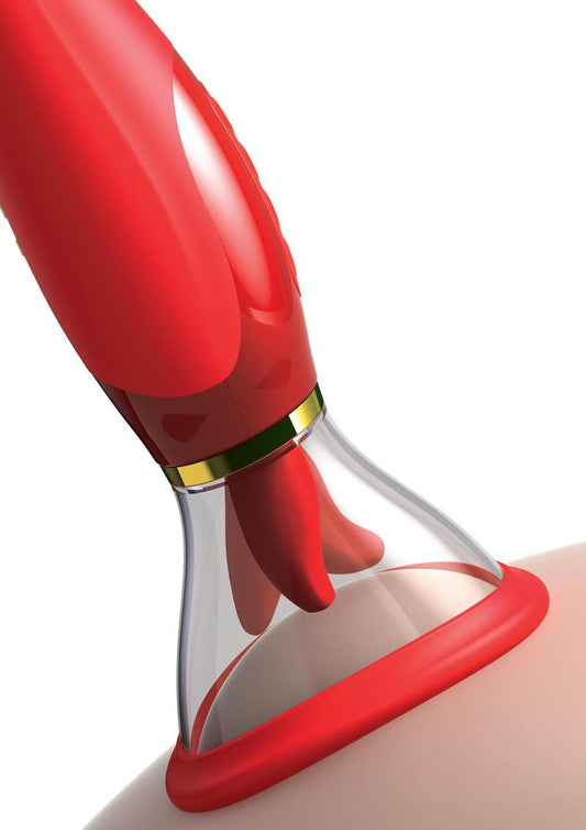 Fantasy For Her Her Ultimate Pleasure 24K Gold Luxury Edition Silicone Vibrating Multi-Speed USB Rechargeable Clit Stimulator Waterproof - Red