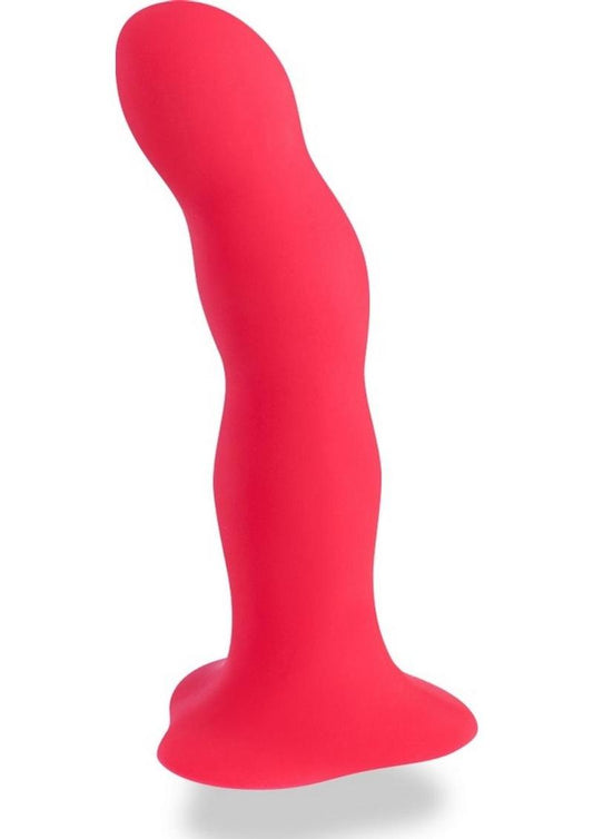 Fun Factory Bouncer Silicone Rumbling Dildo with Weighted Balls - Red