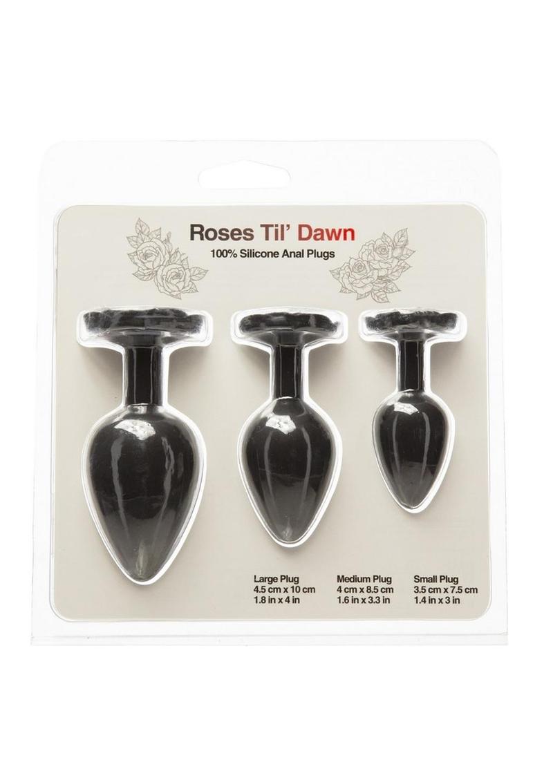 Roses Til Dawn Silicone 3 Piece Butt Plug Set