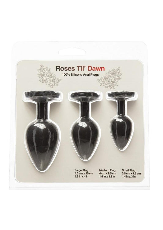 Roses Til Dawn Silicone 3 Piece Butt Plug Set