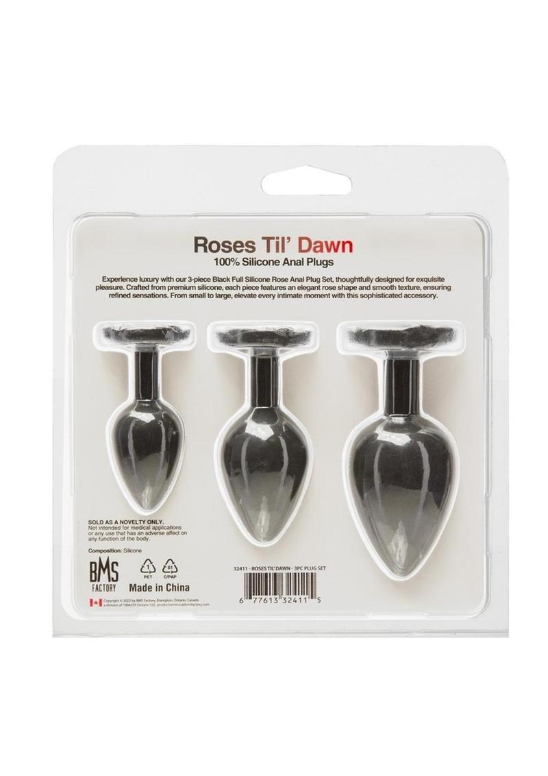 Roses Til Dawn Silicone 3 Piece Butt Plug Set