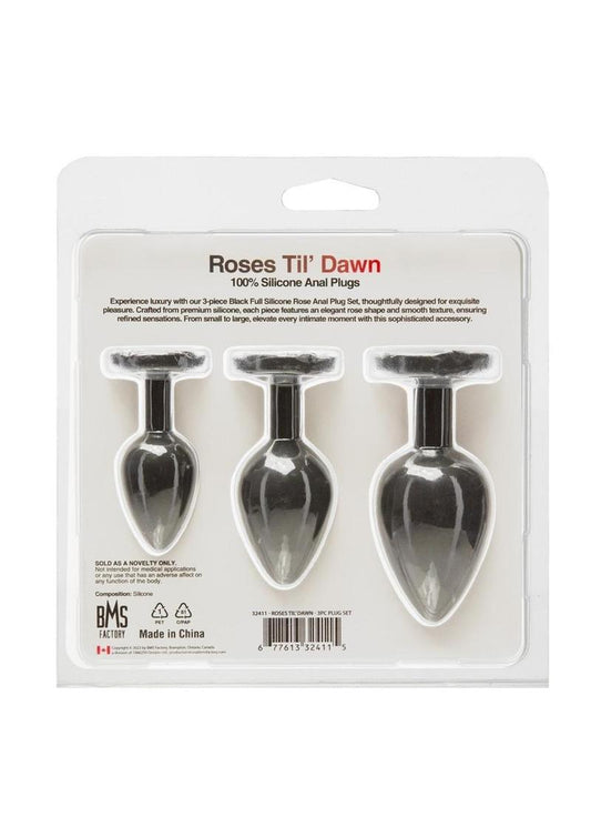 Roses Til Dawn Silicone 3 Piece Butt Plug Set