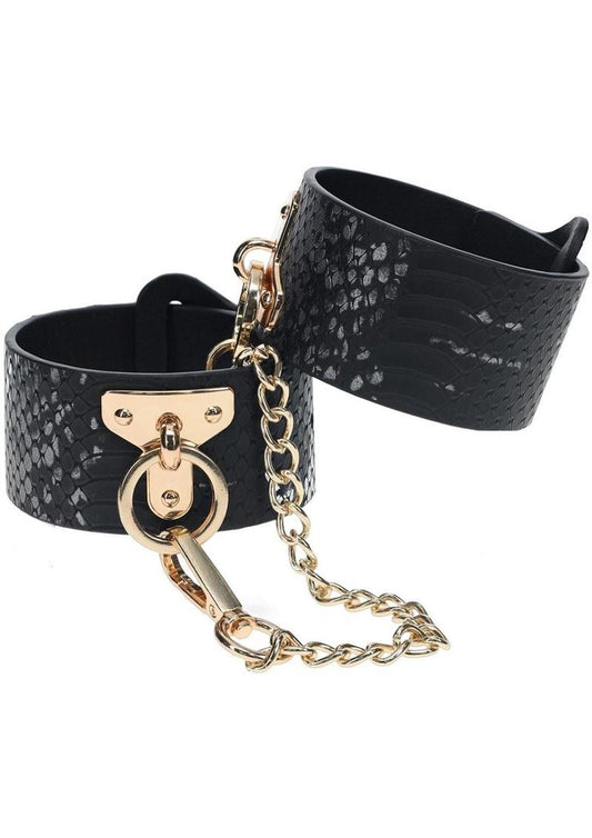 Ouch! | "Florence" Handcuffs | Snake-Print Vegan Leather Wrist Cuffs