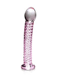 Icicles No 53 Textured Glass Dildo 6.75in