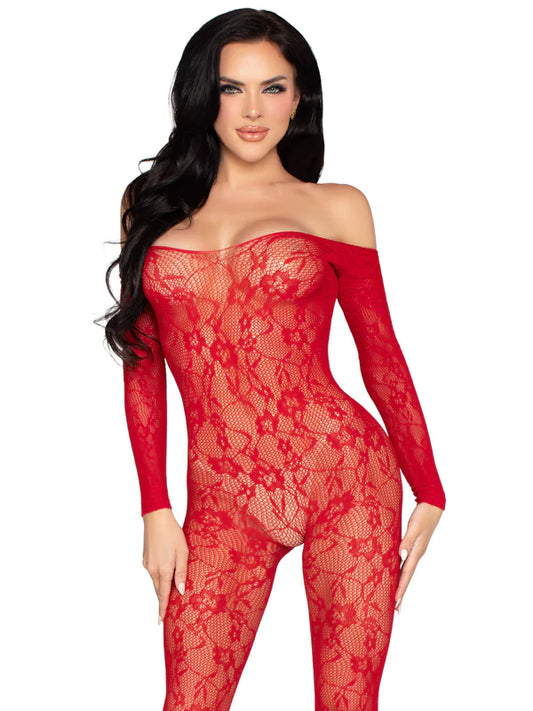 Leg Avenue | Off-the-Shoulder Bodystocking | Net & Lace Lingerie