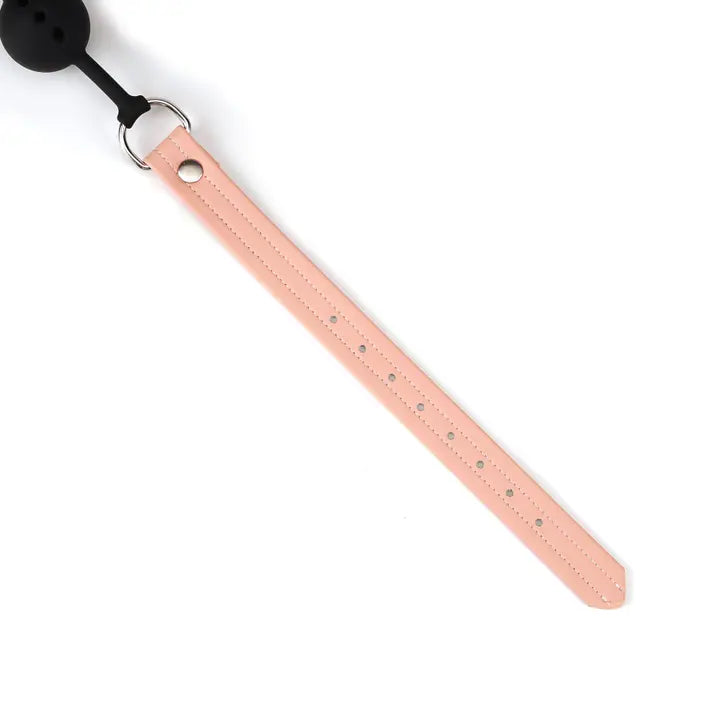 Liebe Seele | Vegan Leather Breathable Ball Gag | Pink & Silver