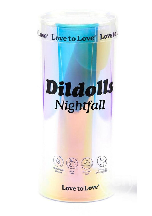 Dildolls Nightfall Silicone Dildo - Teal/Gold