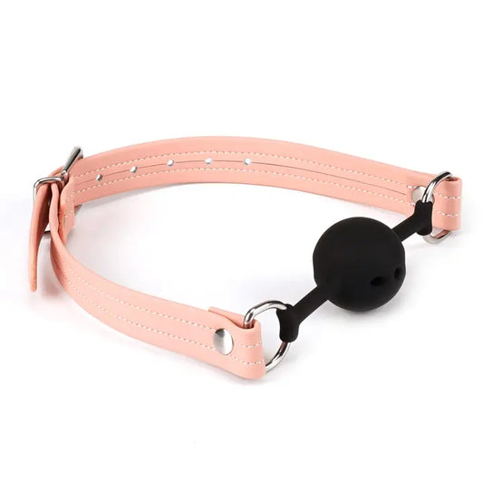 Liebe Seele | Vegan Leather Breathable Ball Gag | Pink & Silver
