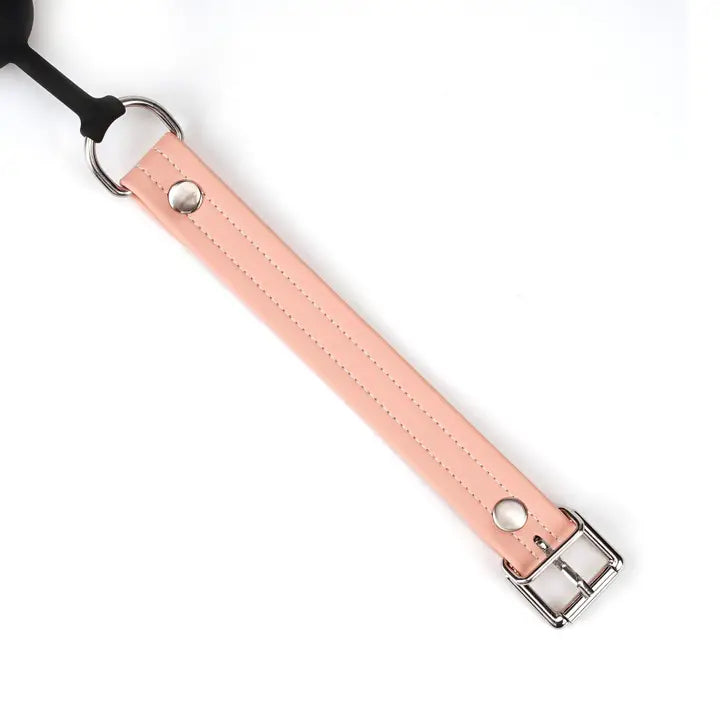 Liebe Seele | Vegan Leather Breathable Ball Gag | Pink & Silver