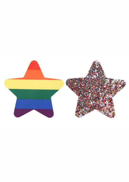 Peekaboo | Pride Pasties | Rainbow Glitter Stars Nipple Cover