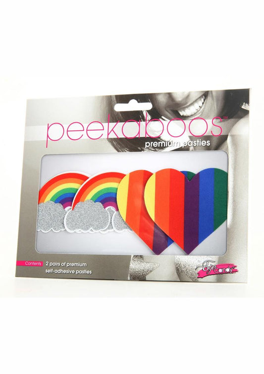 Peekaboo | Pride Pasties | Glitter Rainbows and Hearts Nipple Covers