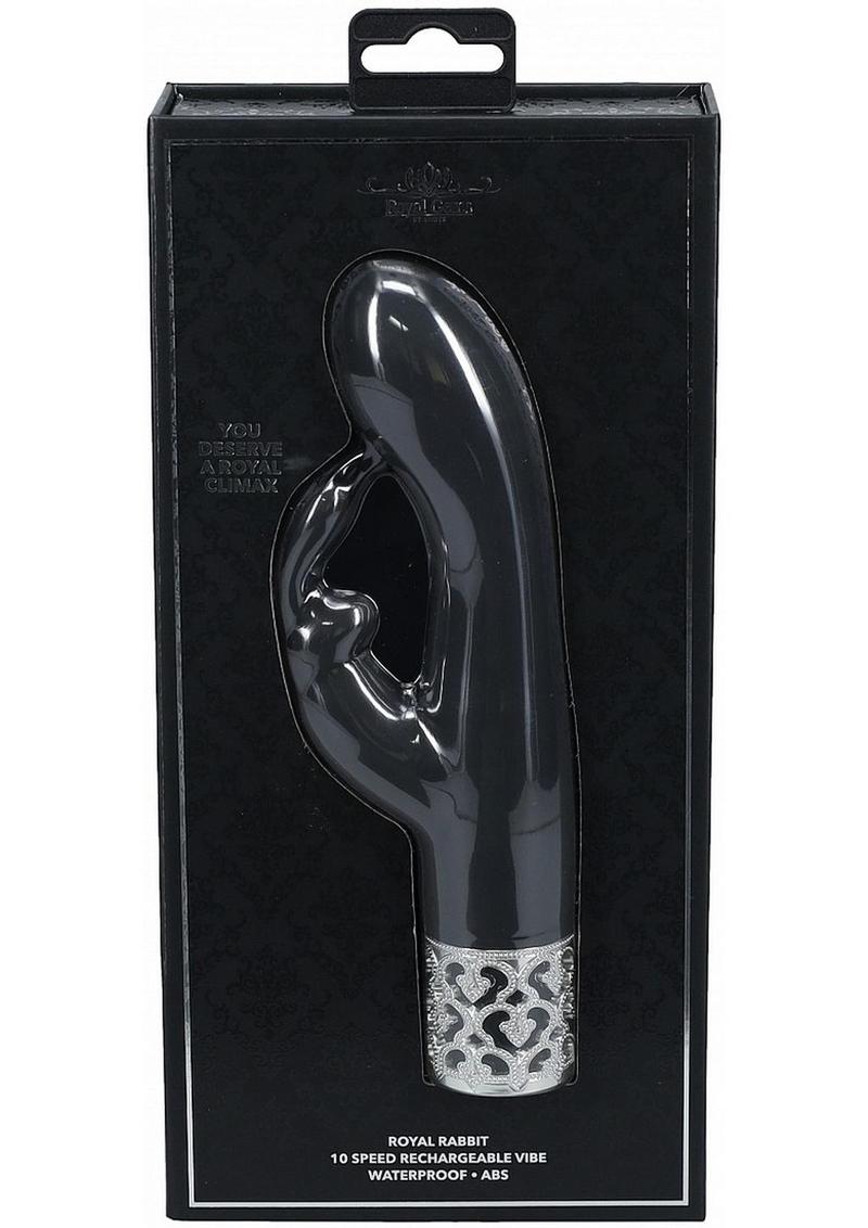 Royal Gems | Royal Rabbit Rechargeable Silicone Vibrator | Black