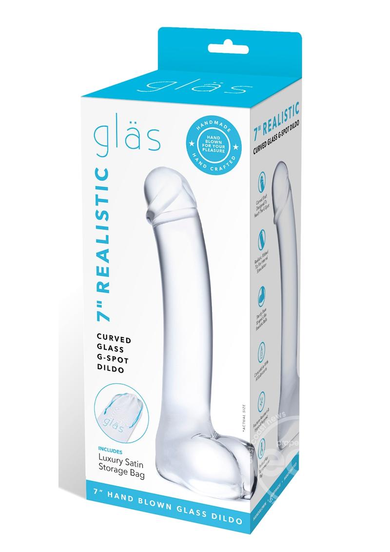 Glas Realistic Curved Glass G Spot Dildo 7in