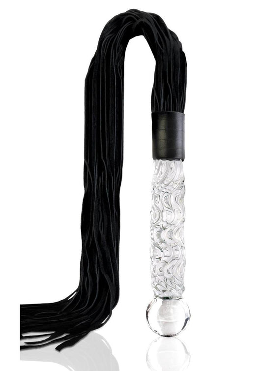Icicles No. 38 Textured Glass Dildo with Flogger 26.5in