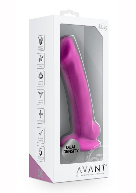 Avant D9 Ergo Mini Silicone Dildo with Suction Cup 6.5in - Violet