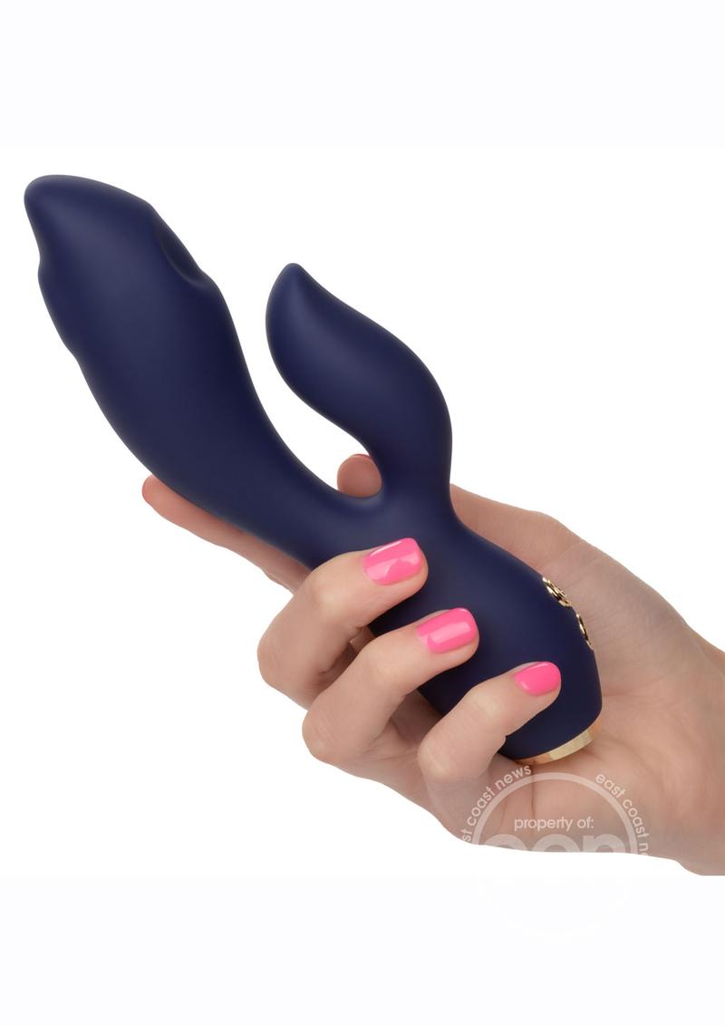 Chic Blossom Rechargeable Silicone Rabbit Vibrator - Blue Lady Konfidential Chic Blossom Rechargeable Silicone Rabbit Vibrator - Blue Lady Konfidential