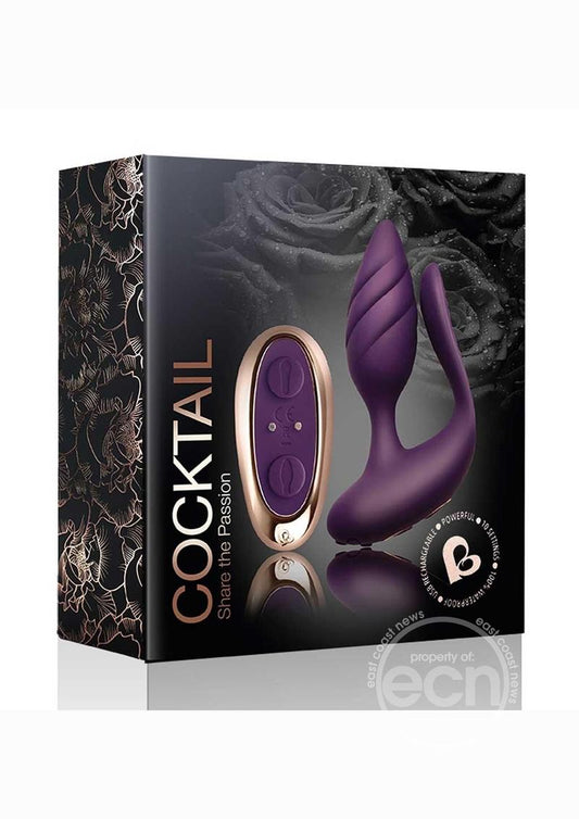 Cocktail Rechargeable Silicone Couples Vibrator with Remote Control