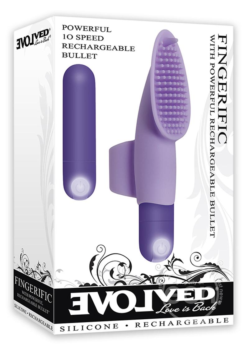 Fingerific Rechargeable Silicone Finger Bullet Vibrator with Clitoral Stimulator