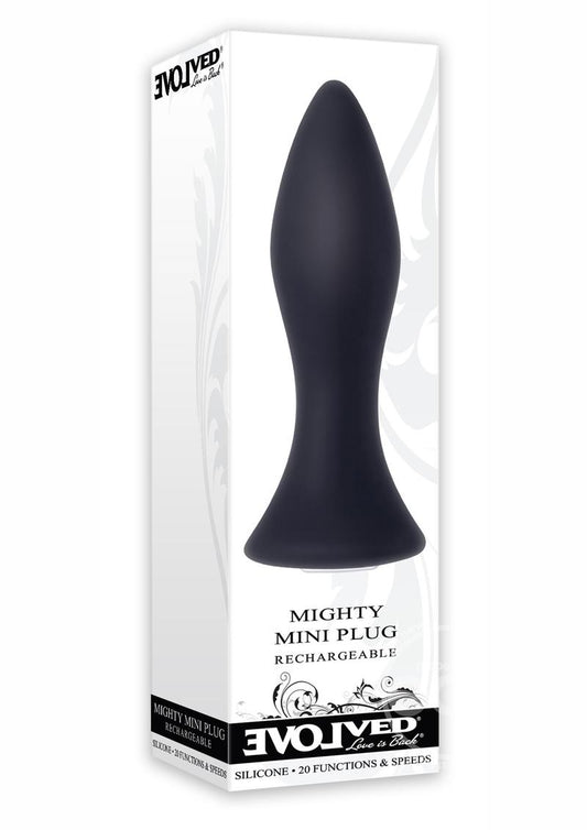 Mighty Mini Rechargeable Silicone Anal Plug - Black