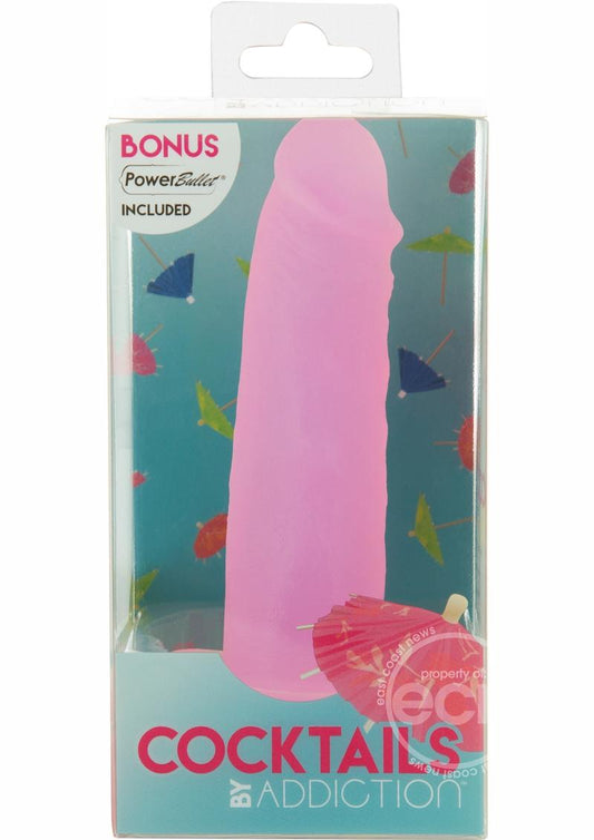 Addiction Cocktails Vibrating Silicone Dildo 5.5in - Purple Cosmo