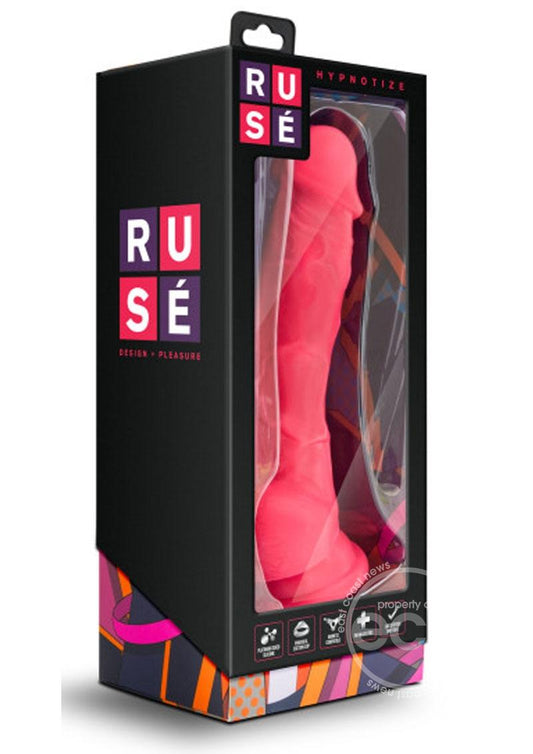 Ruse Hypnotize Silicone Dildo with Balls 7.5in - Cerise