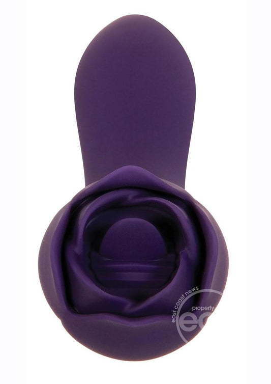 Thorny Rose Rechargeable Silicone Dual-End Vibrator - Purple