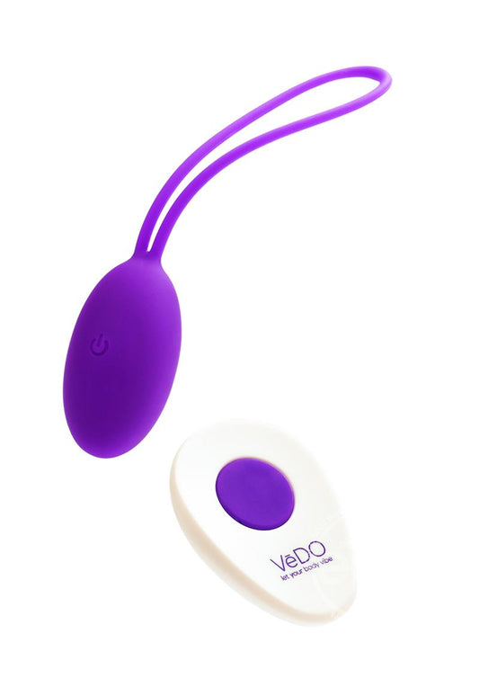 VeDO Peach Rechargeable Silicone Egg Vibrator with Remote Control - Into You Indigo